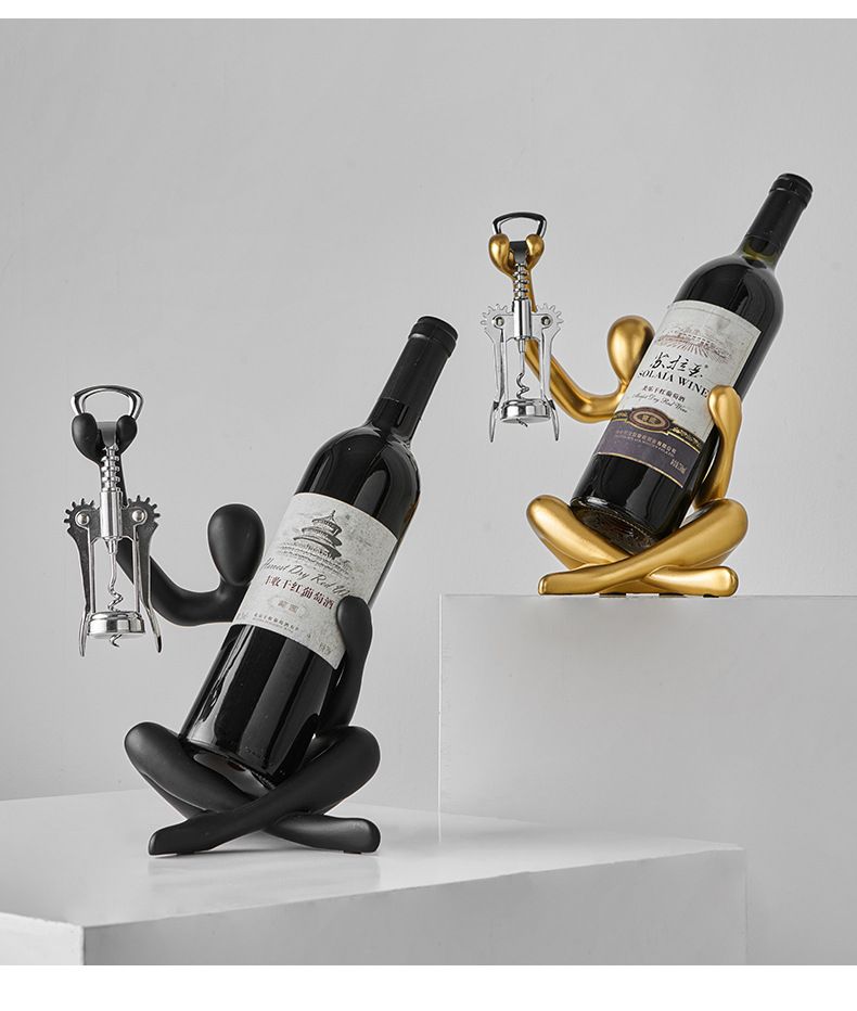 Hjemmedekorasjon Moderne Enkel Harpiks Hul Figur Vinhylle Stue Restaurant Hjemmeinnredning Vinskap Spisestue Skjenk Dekorasjon_voghion.com