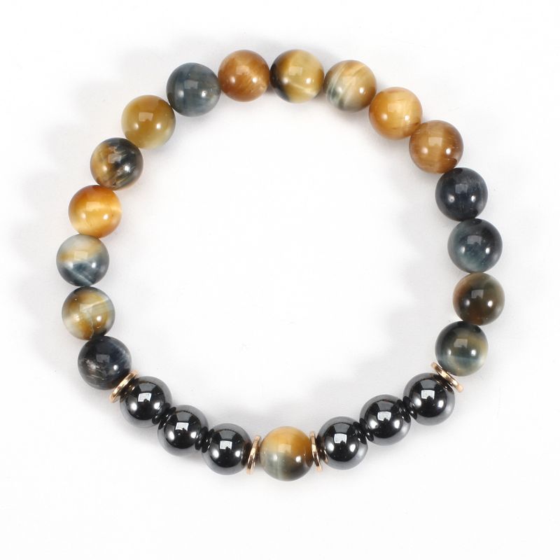 8cm Eye Black Gallstone Natural Bracelet Bracelet Elastic Beads Adjustable_voghion.com
