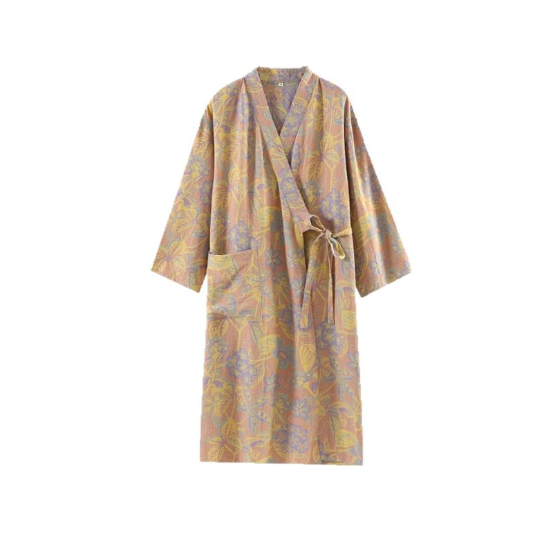 Casual Nightgown Women's Autumn And Winter Medium And Long Loose Pure Cotton Women's Pajamas_voghion.com