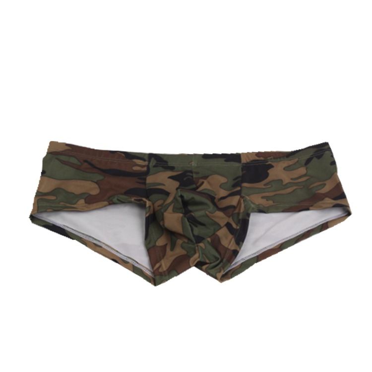 LuvBox Intimo Uomo Camouflage Boxer Piccoli Vita Bassa Sexy Concavo Seta del Latte Sottile Intero Dropshipping_voghion.com