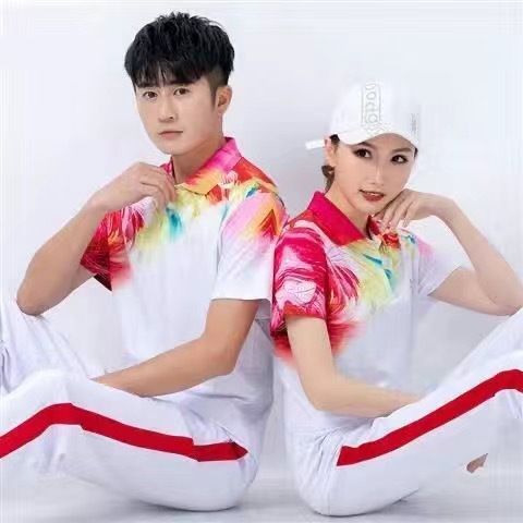 Jiamusi Square Dance Sports Suit Short Sleeve Set Summer Hiking Team Uniform Fitness Exercise Gymnastics_voghion.com
