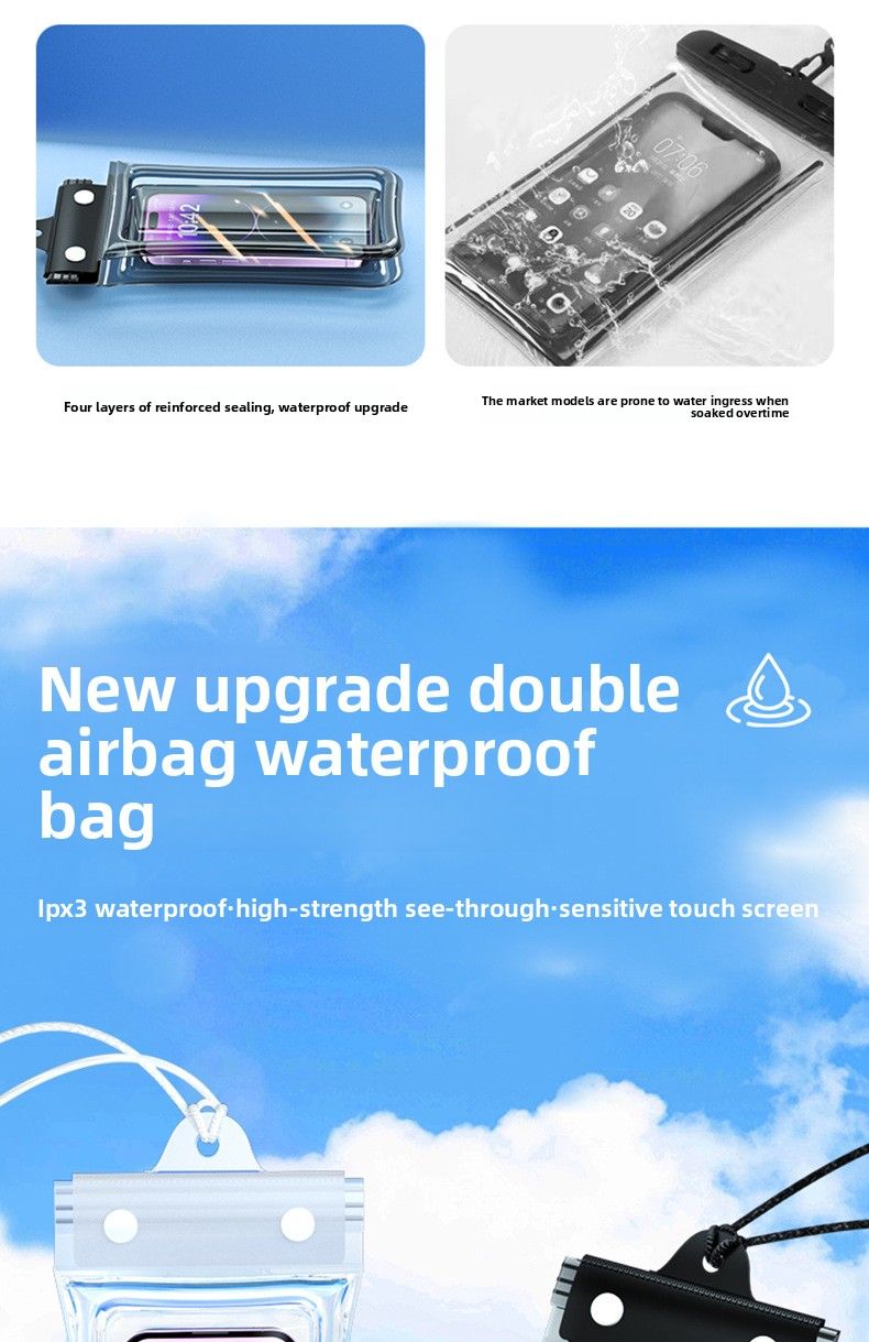 Wasserdichte Handytasche mit schwimmendem Touchscreen-Airbag, Schwimmen, Rafting, 70 % Rabatt auf gradversiegelte Tauchtasche für Fahrer_voghion.com