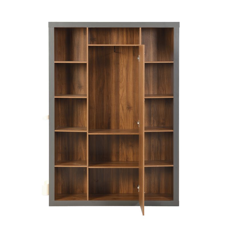 Garderobengestell Mit Spiegel, Multifunktional, Mit Regal, Haken Und Kleiderbügeln_voghion.com