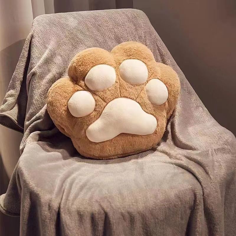 Sieste en tapis, fournitures de bureau à double usage patte de chat, oreiller chauffant pour les mains, climatiseur de voiture, oreiller 2 en 1_voghion.com