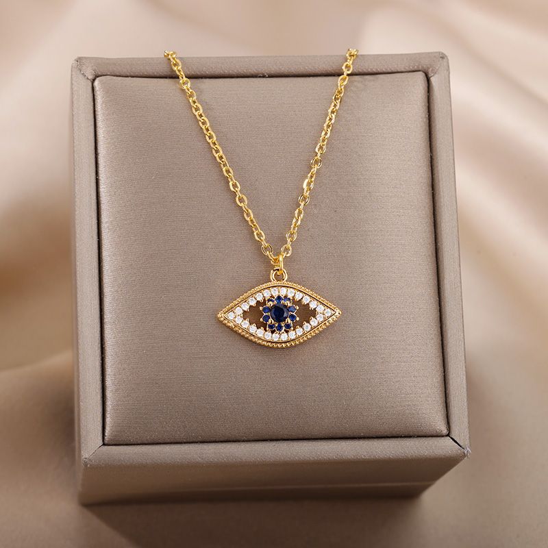 2025 New Arrivals Turkish Evil Eye Pendant Necklace for Women Gold Color Stainless Steel Necklaces 2024 Trending Choker Lucky Aesthetic_voghion.com