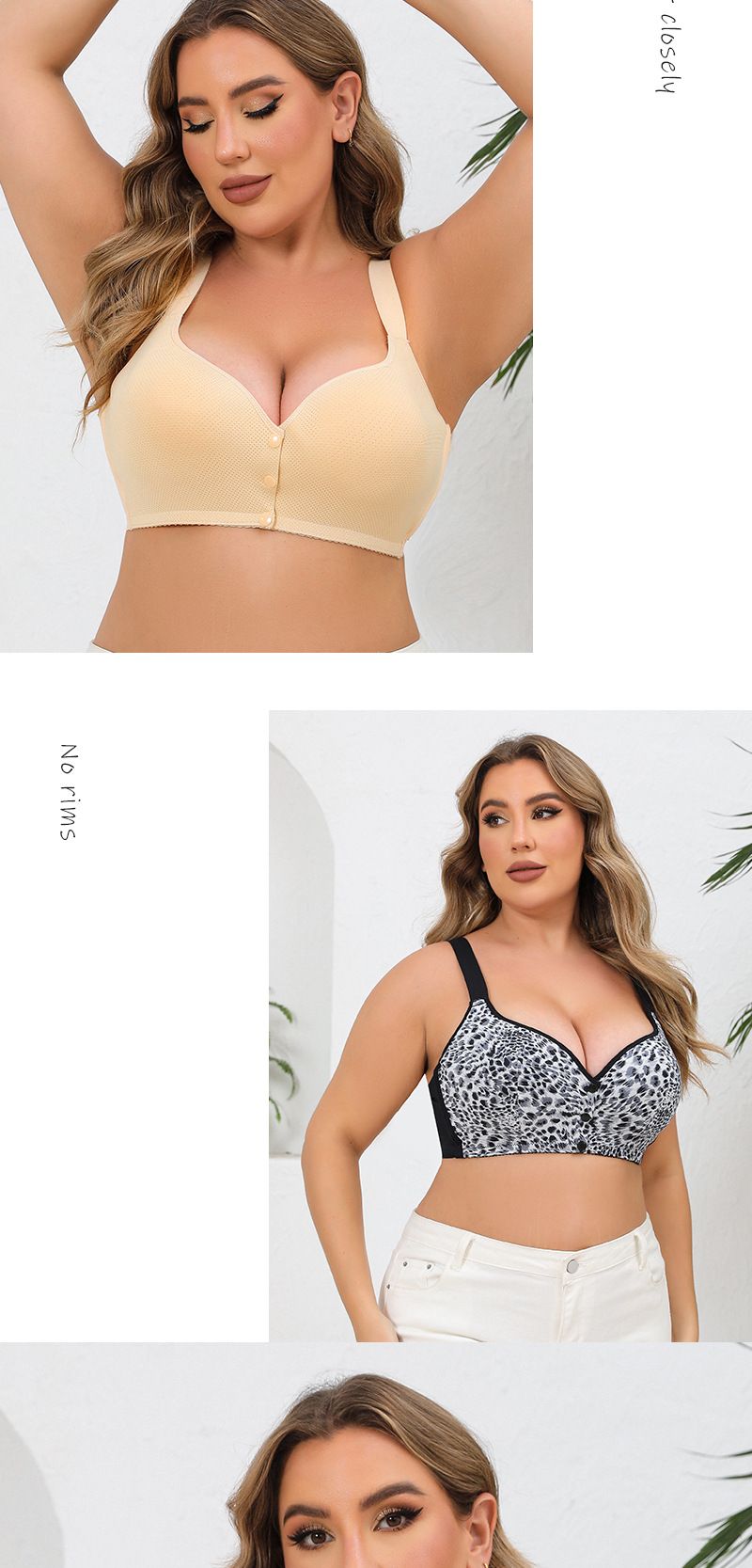 Aluspesu ja ööriided A G korv 36 52 ülisuur suurus rinnahoidja leopardimustriga suurused ilma traadita vestiga eesmine pandlaga aluspesu_voghion.com