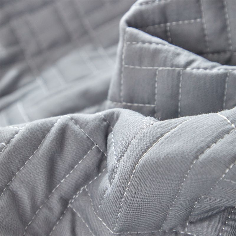 Modernes, minimalistisches, gestepptes Bettwäscheset mit geometrischem Muster – einfarbig mit kariertem Design, 3-teiliges Set für alle Jahreszeiten, in mehreren Größen erhältlich_voghion.com