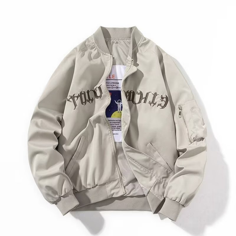 Man's clothing Hipster bomber Jacket Men's fashion embroidered cotton-padded baseball jacket Loose casual couple coat_voghion.com
