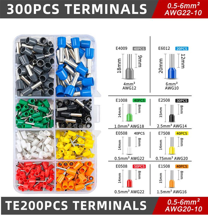 10-40.25-10mm²/AWG23-7 Wire Connection Repair Clamp Ferrule Sleeves Terminal Crimping Tools Mini Electrical Pliers HSC8_voghion.com