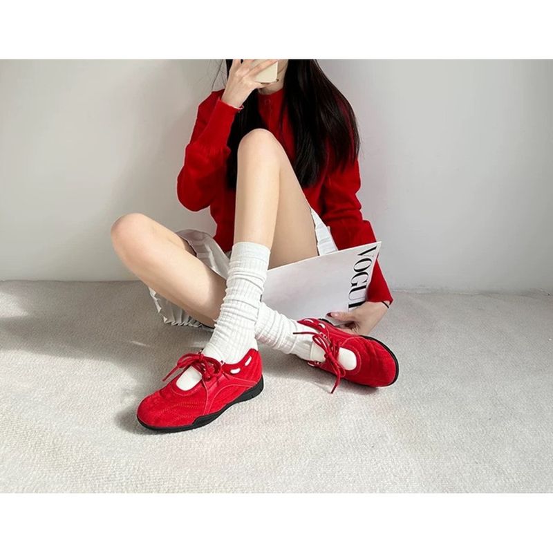 Niche Design Colorblocking Funktionelle flache Loafer mit runder Zehenpartie für Damen_voghion.com