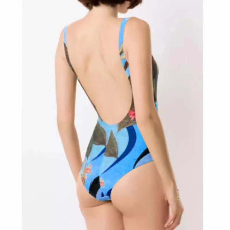 Abito conservatore in pezzo unico con stampa digitale in edizione fissa da donna e manica sui fianchi_voghion.com