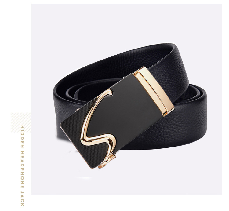 Top layer cowhide men's new automatic buckle casual business simple versatile middle-aged and young pants belt men can_voghion.com