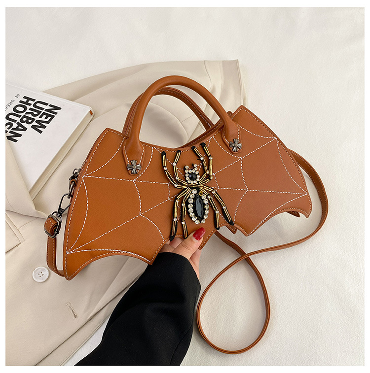 Women's Bags Handbag Fashion Creative Handmade Spider Bag Personality Embroidery Diamond Women's Bag PU Messenger Bag_voghion.com