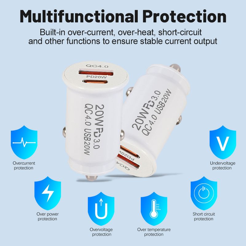 Music Festival  PD20W USD+PD mobile phone car charger Type-c suitable for ultra fast charging of Samsung phones_voghion.com