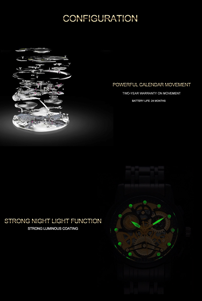 Montres à bracelet en acier pour hommes, montres étanches pour hommes_voghion.com