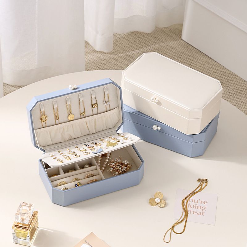 Semplice contenitore portatile per orecchini, collane, anelli, orecchini a bottone_voghion.com