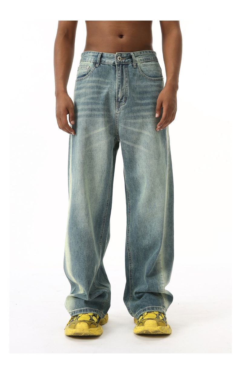 EF JEANS | 2024 Neue Produktstiftung Amerikanische High Street Allmähliches Änderungsdesign Lose Freizeithose Gerade Jeans Flut_voghion.com