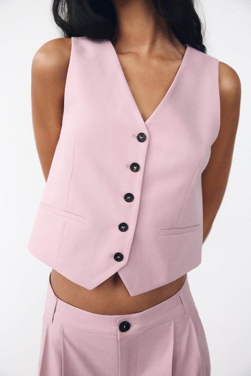 Ropa de mujer Otoño e invierno Nueva moda Trajes casuales Chaleco ajustado con cuello en V sin mangas Chaleco versátil Doble pliegue Cintura alta Pantalones anchos_voghion.com
