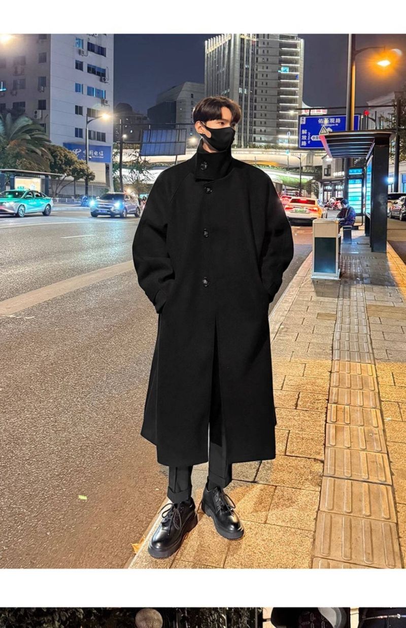 Cappotto di alta qualità da coppia, uomo donna autunno e inverno coreano largo medio-lungo sopra il ginocchio giacca a vento di lana_voghion.com