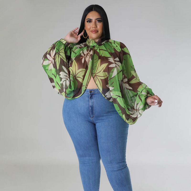 Damen-Oberteil in Übergröße, Übergröße, Damenbekleidung, Rundhalsausschnitt, offener Rücken, Chiffon-Schnüroberteil für Damen_voghion.com