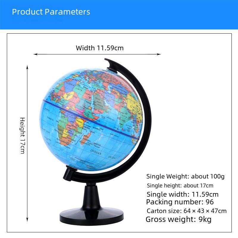 Fabrika doğrudan tam plastik 10.6cm HD küre öğrenci standart öğretim küresi İngilizce versiyonu_voghion.com