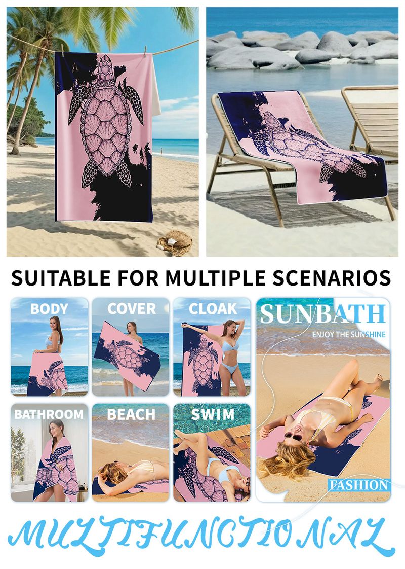 Serviette de plage double face en peluche - Serviette de surf et de sport personnalisée (sans sable, séchage rapide, protection UV, grande taille 180 x 90 cm, idéale pour la plage, la piscine et le yoga)_voghion.com