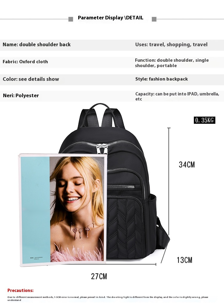 New Casual Women's Oxford Backpack, Stylish, Simple, Large Capacity Urban Commuting Travel Backpack_voghion.com