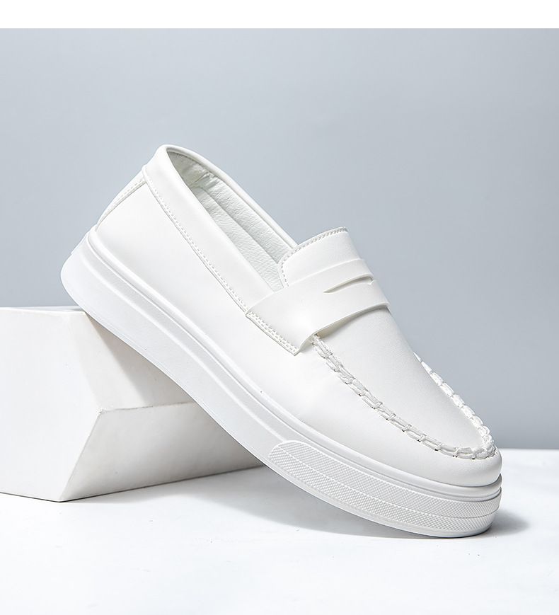 Bean shoes Men's shoes Loafers Fashion casual leather shoes Youth fashion shoes_voghion.com