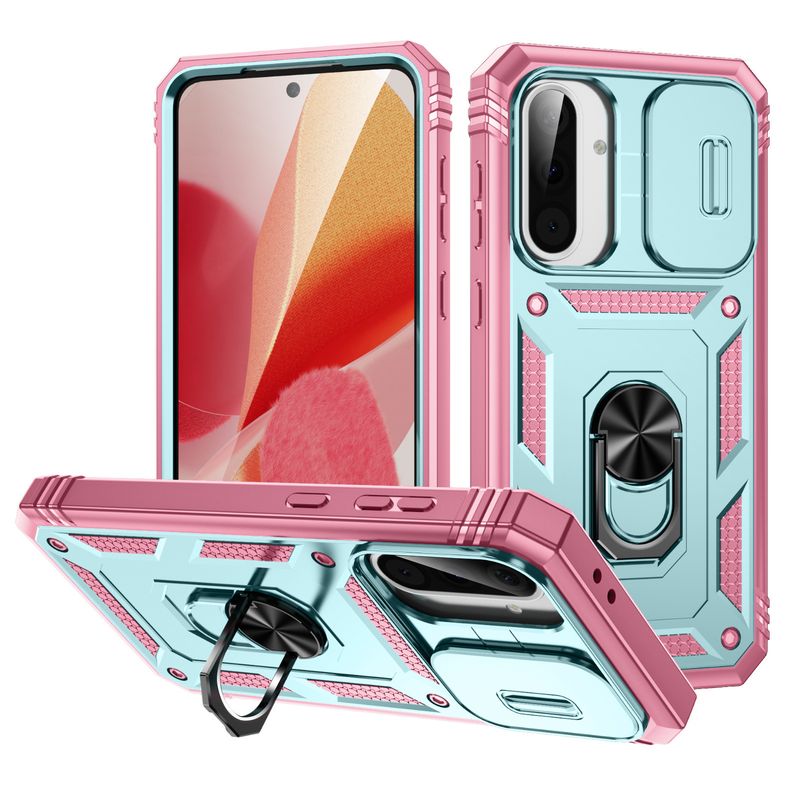 Case For Samsung Galaxy A56 A36 5G Build In 360° Slide Camera Rotating Ring Kickstand Military Grade Protective Cover_voghion.com