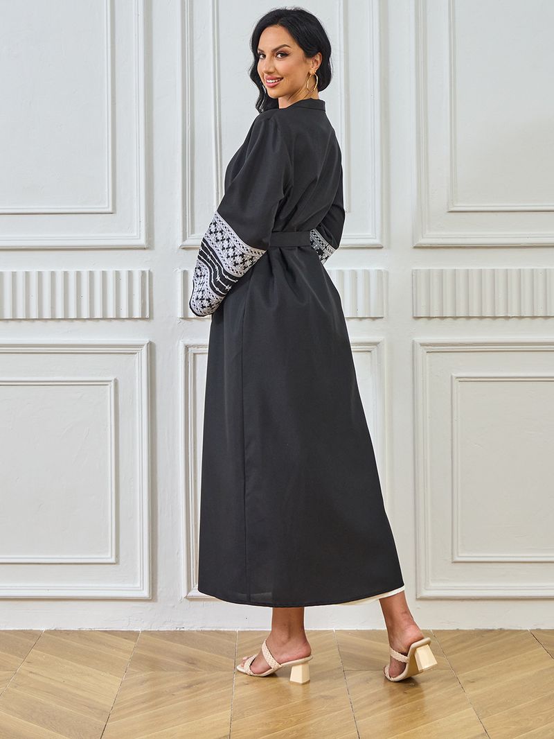 Sieviešu apģērbs Abaya Tuvo Austrumu musulmaņu modes elegants kardigans izšūta kleita sieviešu halāts_voghion.com