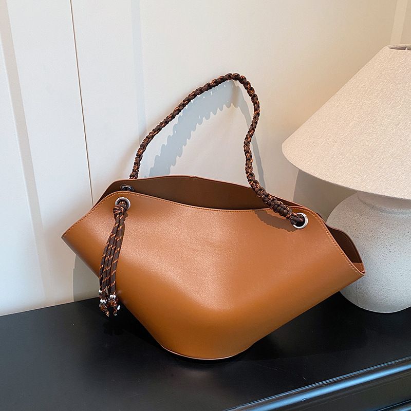 Borsa a tracolla in pelle di vacchetta semplice e casual da donna, da ascella, 2024, nuova moda, versatile, grande capacità_voghion.com