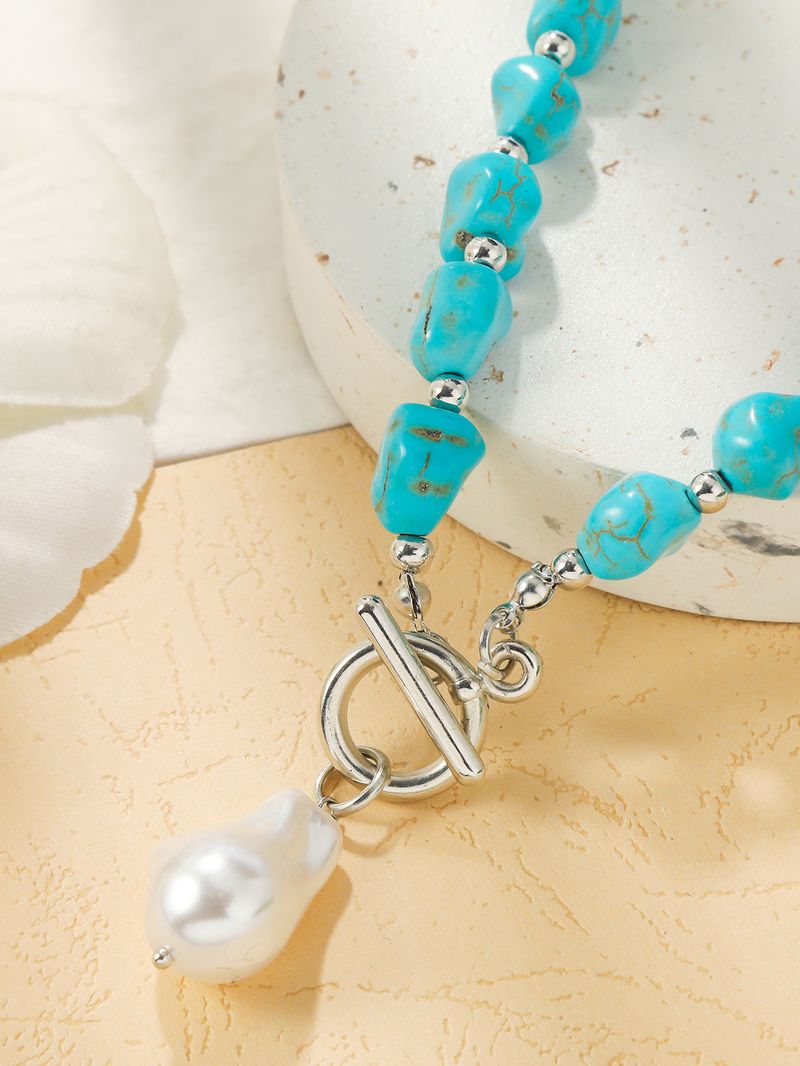 Bohemian Ethnic Wind Turquoise Necklace Female_voghion.com