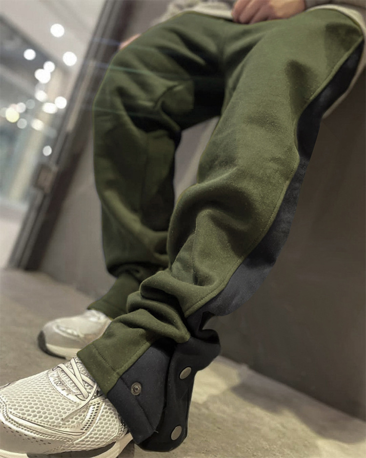 Spring and Autumn Men's casual brand loose oversized sports trendy color matching straight tube fashionable versatile_voghion.com