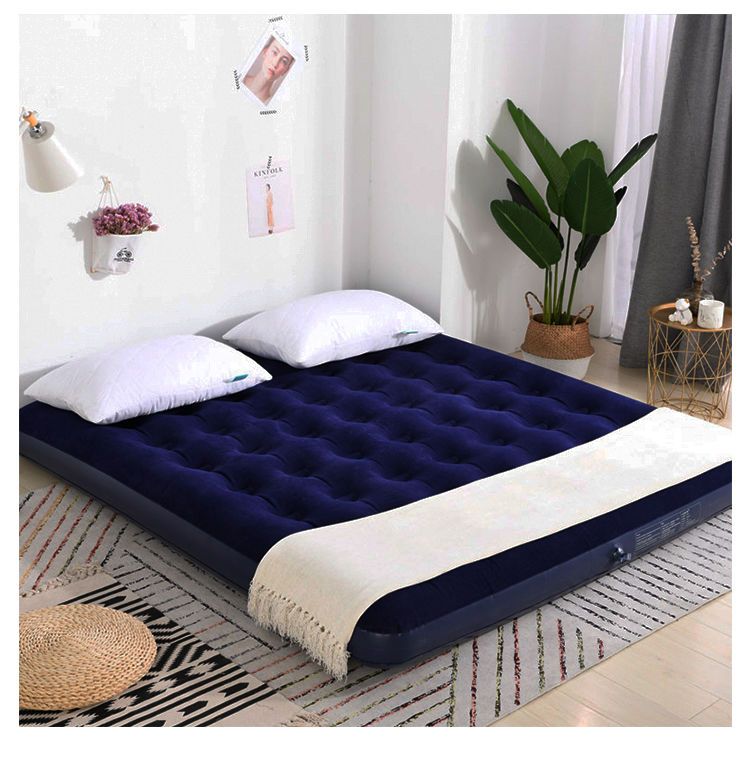 Travel Single Inflatable Thickened Home Outdoor Portable Folding Air Double Mattress Nap Bed_voghion.com