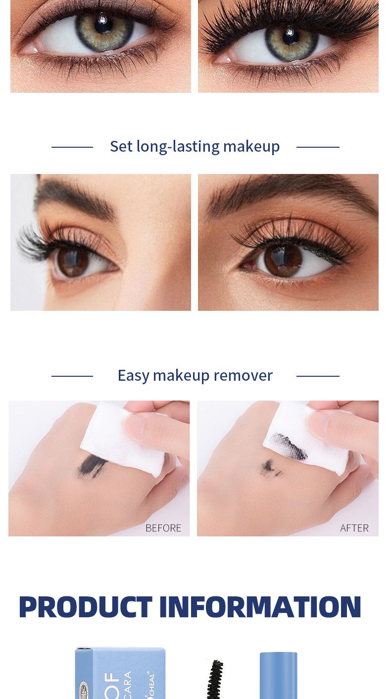 OCHEAL Curly Thick And Slender Mascara 4g Waterproof And Sweat-proof, Not Easy To Smudge And Not Take Off Makeup, Setting Primer_voghion.com