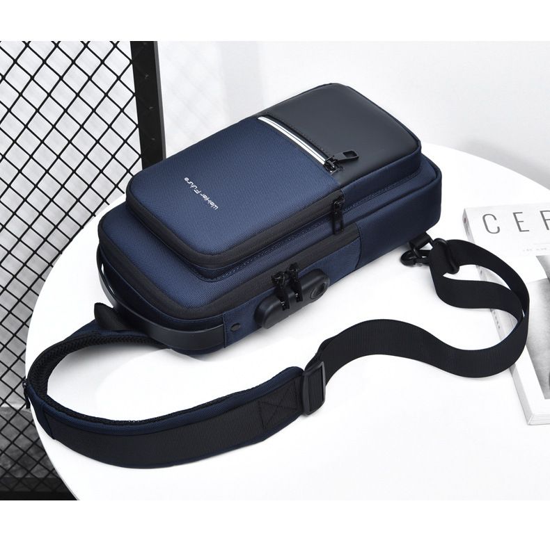 Fashionable Backpack Messenger Bag For Men Men's Shoulder Bag Large Capacity USB Oxford Waterproof Sports Chest Bag_voghion.com