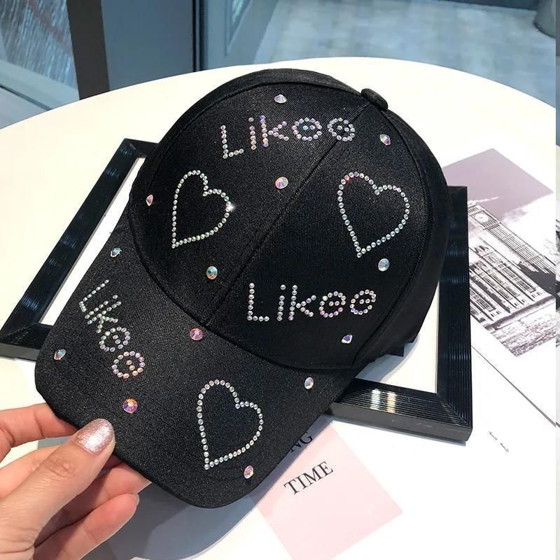 Jichu-keps med strassbokstäver för kvinnor i koreansk stil med hårt skydd för internetkändisar, solskydd för vår- och sommarshopping_voghion.com