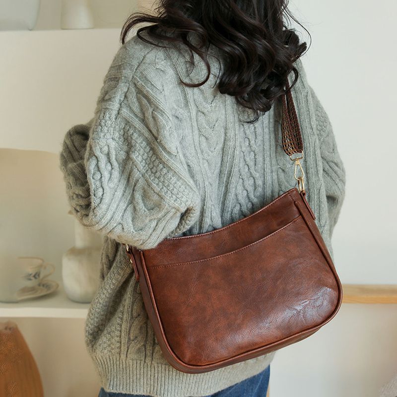 Borsa a tracolla vintage da donna in pelle PU, alla moda, con tracolla per chitarra, borsa a mano Hobo, borsa da ascella, borsa a tracolla_voghion.com