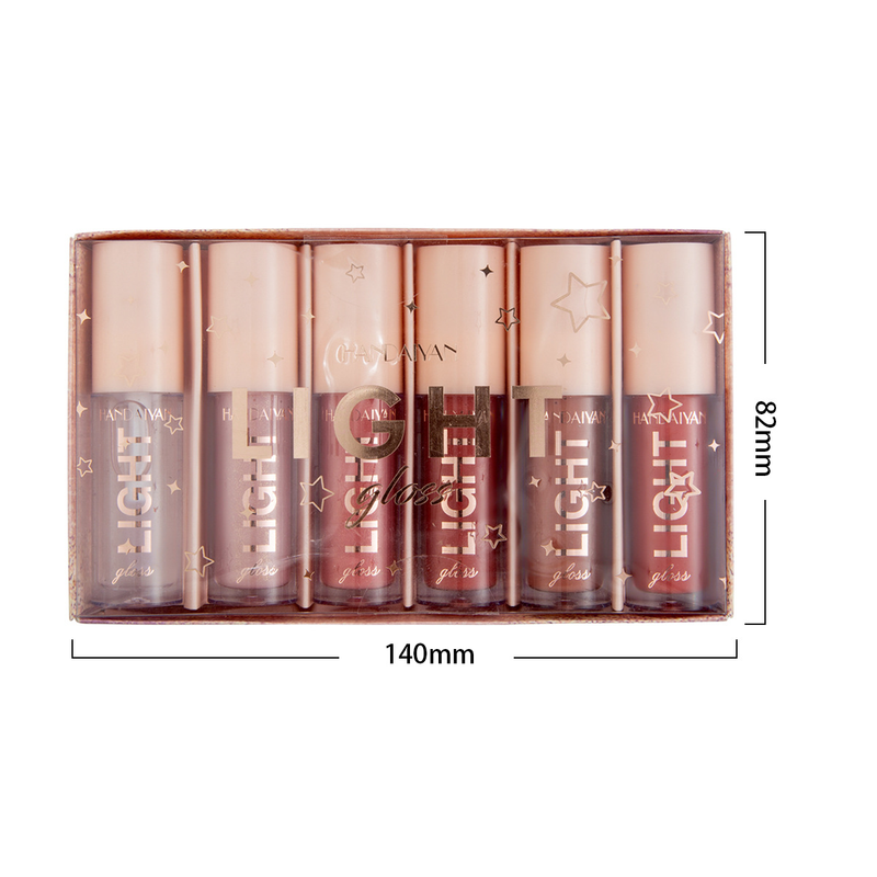Explosive HANDAIYAN Mirror Water Gloss Liquid Lacquered Glass 6 Pack Lipstick Set Gift Box_voghion.com