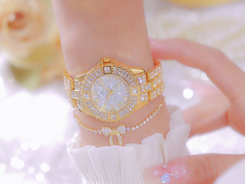Bs Bee Sister Damen-Diamantuhr, luxuriöse modische Quarzuhr für Damen, luxuriöse wasserdichte Damen-Quarzuhr, modische Uhr für Frauen_voghion.com
