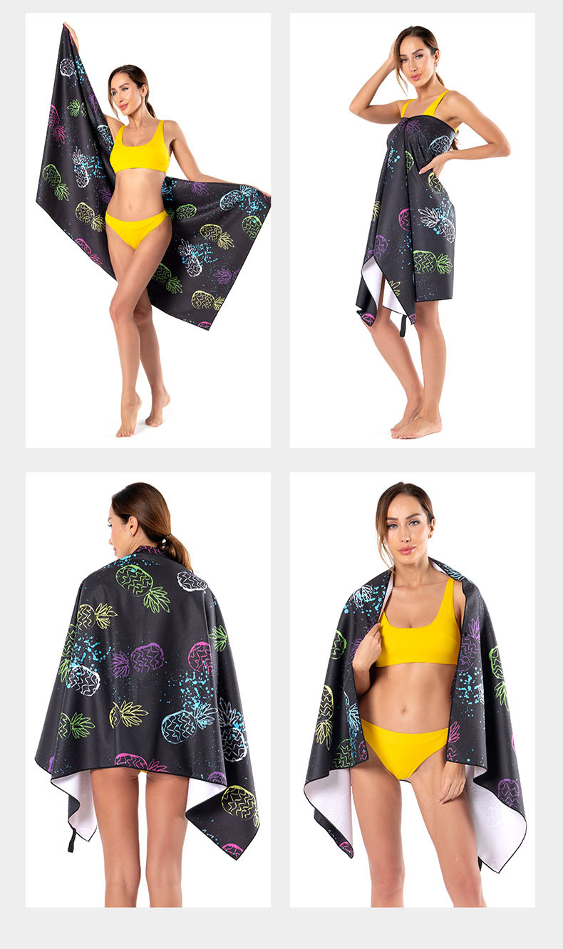 Doppelseitiges Strandtuch aus Flanell-Mikrofaser – extrem saugfähig und schnelltrocknend zum Schwimmen und für den Urlaub (gedrucktes Design, sandfrei)_voghion.com