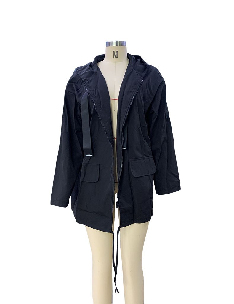Lässiger Windbreaker mit Kapuze für Damen – Leichte, regenfeste Jacke (Grau/Schwarz/Armeegrün, S-XL)_voghion.com