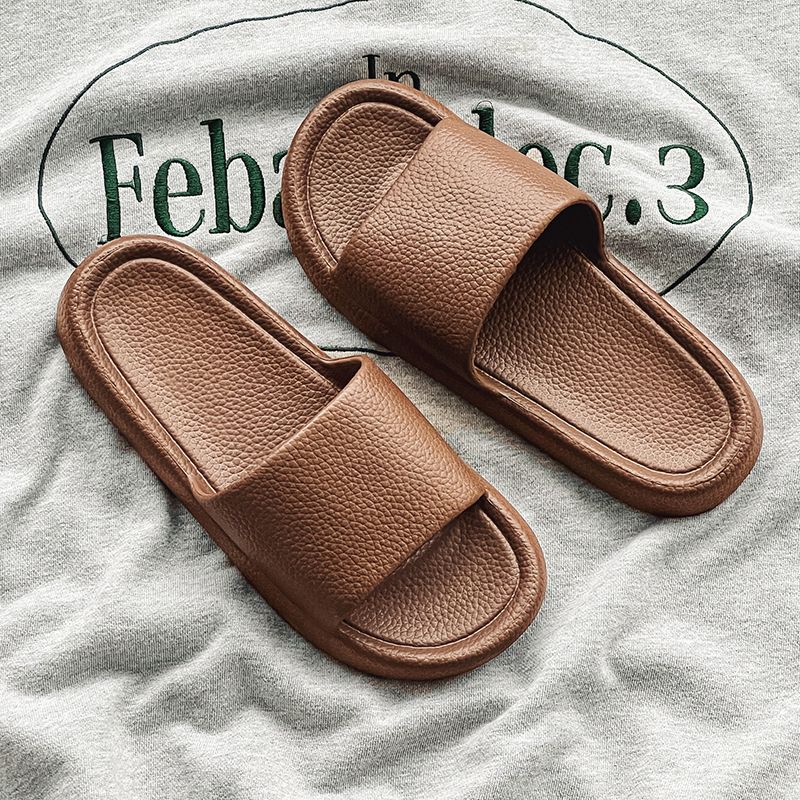 Herrenschuhe, neue, einfarbige, vielseitige, flache Hausschuhe für Zuhause und draußen, lässig, Strand, einzeilig_voghion.com