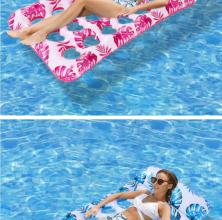 Shimmer Mermaid Tail Inflatable Lounger - Breathable Mesh Floating Bed With Pillow (Eco-Friendly PVC 180cm Quick-Dry & Portable For Pool/Beach)_voghion.com