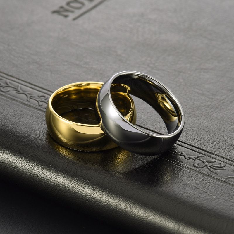 Anelli in acciaio al tungsteno liscio da uomo e da donna, anelli personalizzati per coppie, anelli semplici, anelli larghi e stretti, gioielli in oro al tungsteno_voghion.com