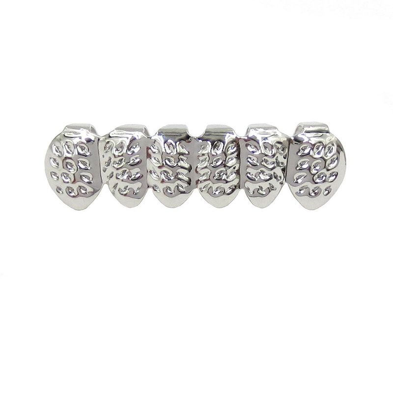 Hot Selling Hip Hop Braces Gold Plated Carved Pattern Gold Braces Halloween Teeth Grill Props_voghion.com