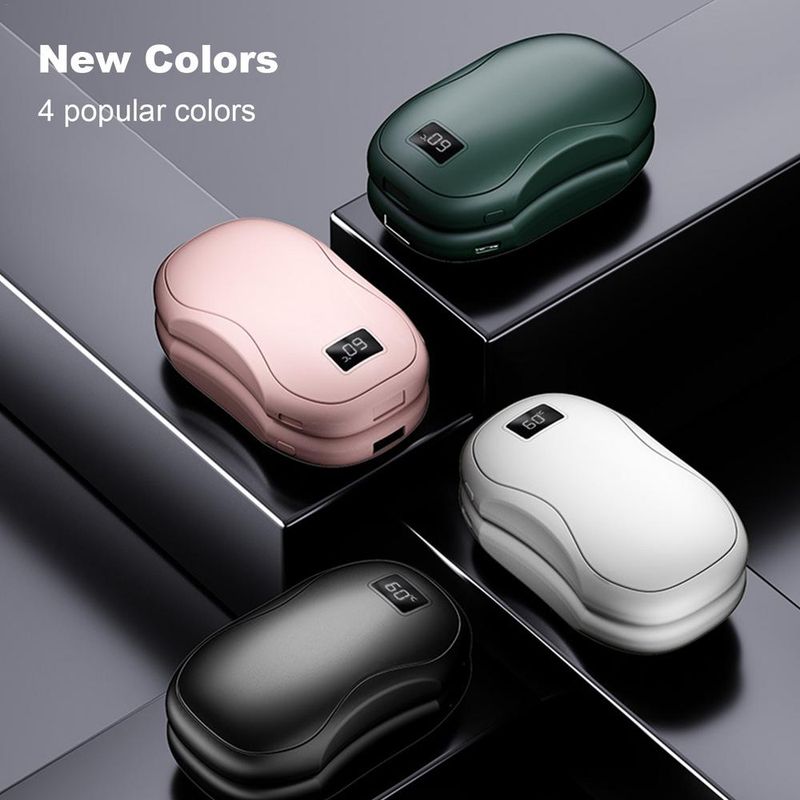 2-in-1 Pocket Heater With Digital Display, 3 Heat Settings, Double-Sided Heating, Magnetic Split Hand Warmer_voghion.com