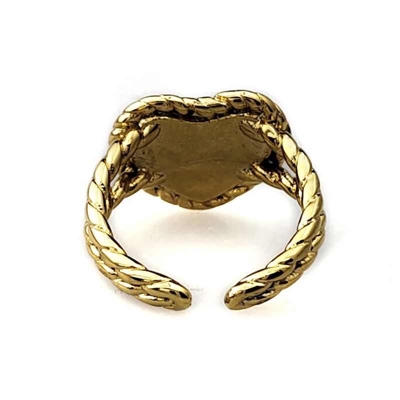 Modischer Retro-Ring aus Edelstahl mit herzförmiger Öffnung, verstellbar, für Herren und Damen, Valentinstag, Urlaubsschmuck_voghion.com