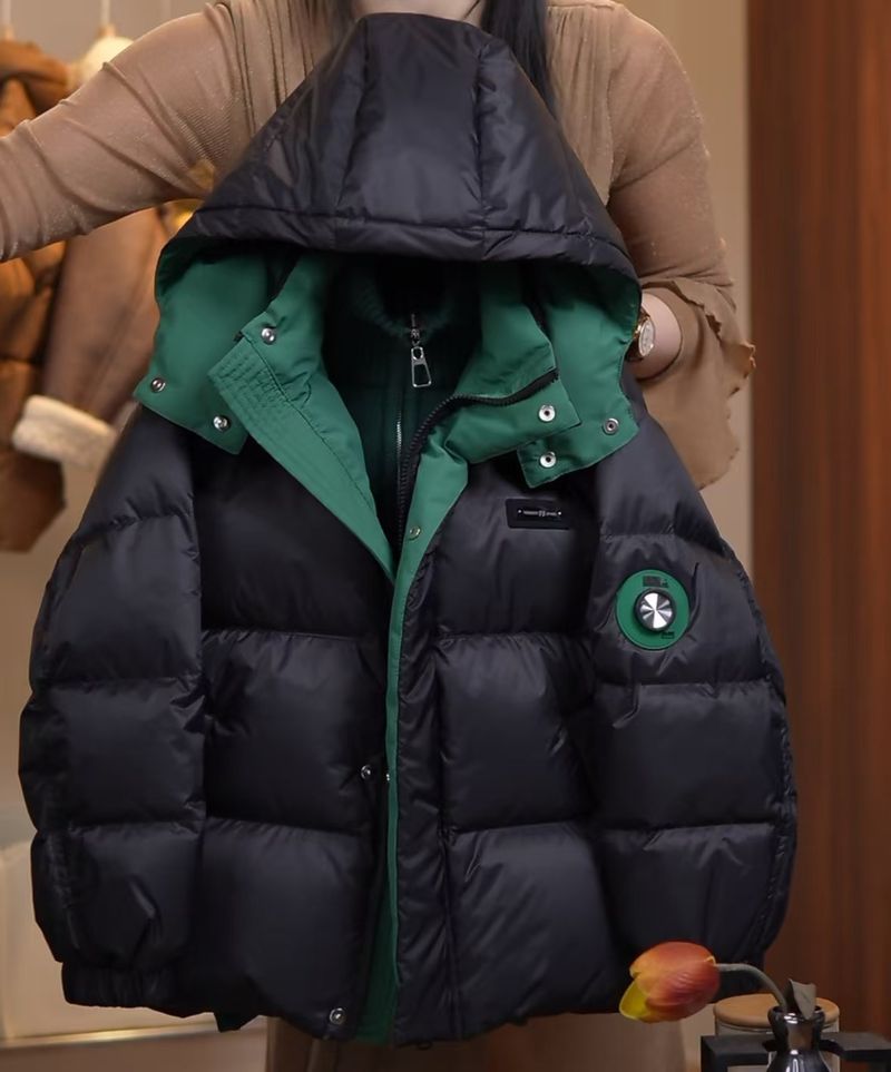 Mother & Kids Boys' Winter Padded Jacket With Hood - Warm Windproof Quilted Coat, Color Block Design, Soft Polyester Fill, For Kids 120-170cm_voghion.com