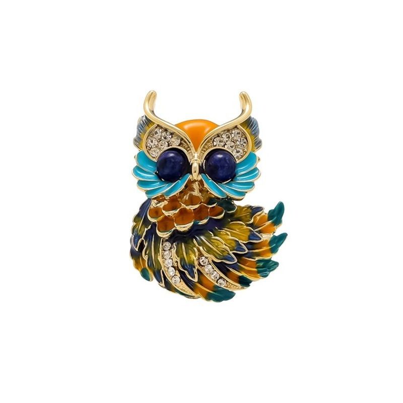 Design Sense Niche Enamel Painted Owl Brooch High-end Men's And Women's High-end Corsage Suit Accessories Personalized Pin_voghion.com